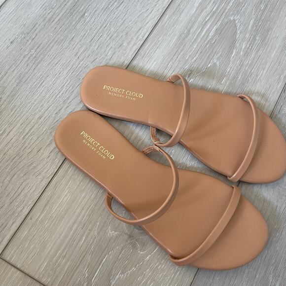 Project Cloud Transition Women's 7 Nude Slide Flip Flop Sandal Memory Foam - Picture 3 of 5